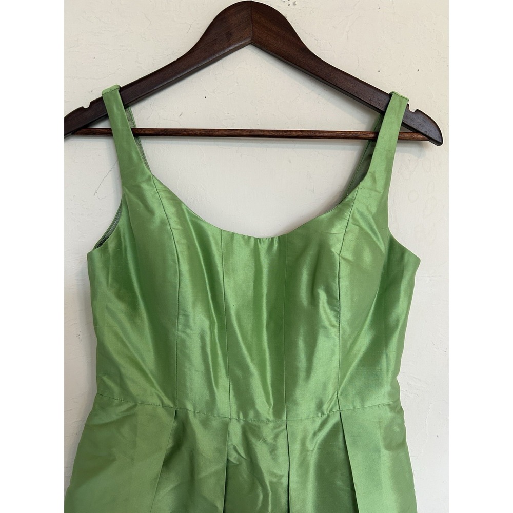 Jenny Yoo Collection Silk Satin Dress Green 4 Party Formal Hoco Boning Retro - Picture 2 of 9